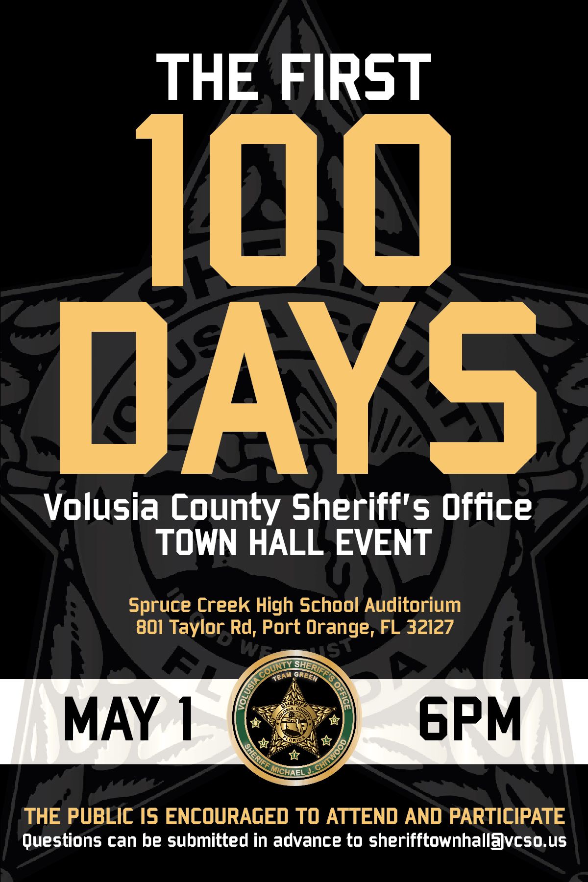 Your Invitation To Sheriff Mike Chitwood's 'First 100 Days' Town Hall Image